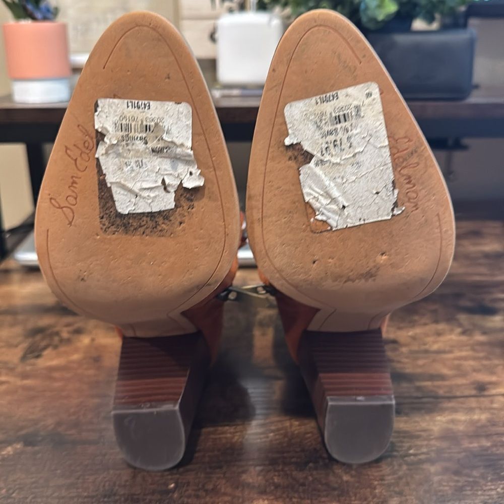 Sam Edelman Rust Brownieh Orange Booties size 7 - Picture 9 of 11